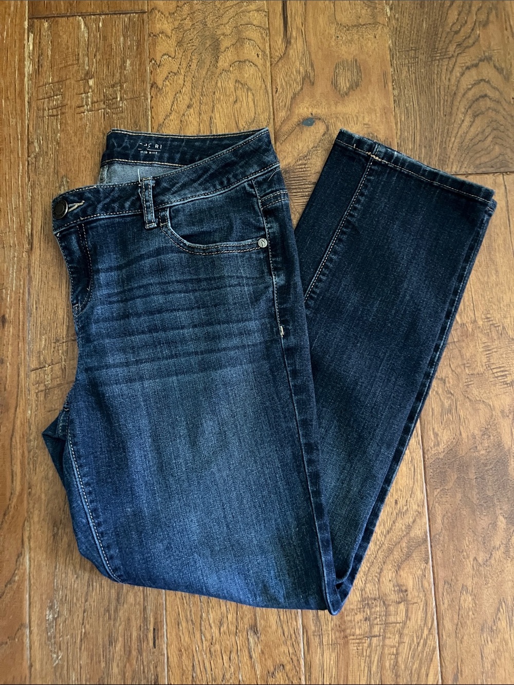 Vera Wang Dark Indigo Straight-Leg Jeans